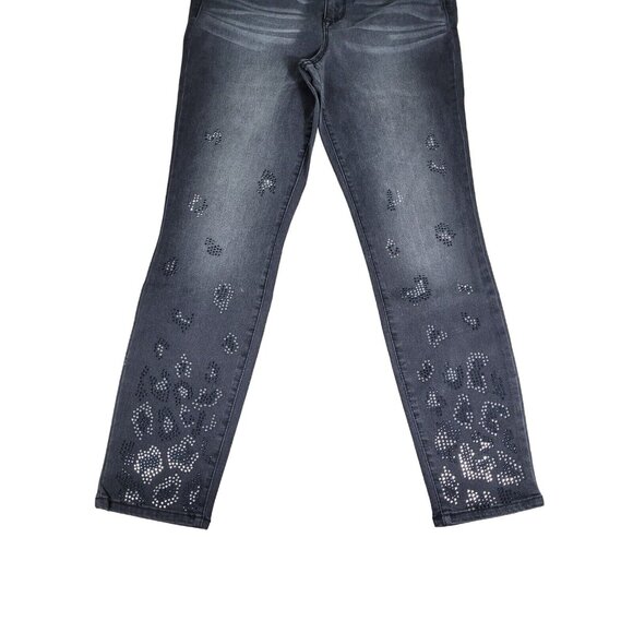 Sofia Vergara Women's Jeans Size 10 Skinny Ankle Stretch Black Rhinestones (32) - Picture 4 of 11